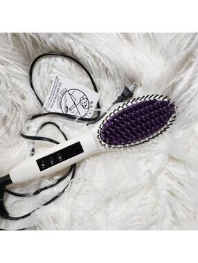 InStyler Straight Up Ceramic Heated Hair Straightening Brush White